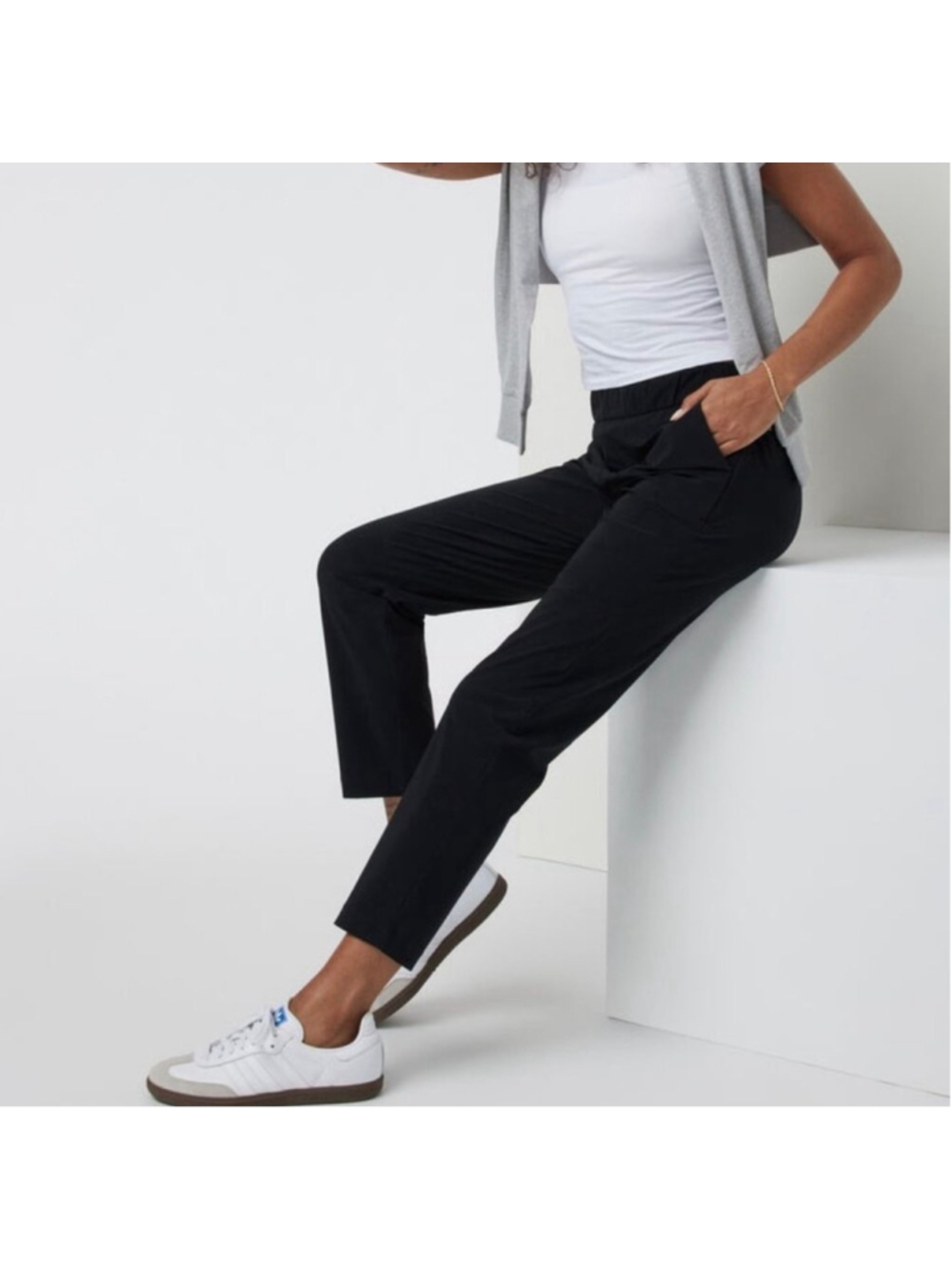 Vuori Miles Ankle Pants Women XL Black VW404 Activewear Athleisure Yoga Hiking